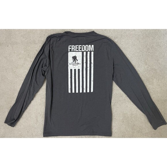 Under Armour Freedom Flag Wounded Warrior Men’s Gray Long Sleeve Large HeatGear - Picture 9 of 9